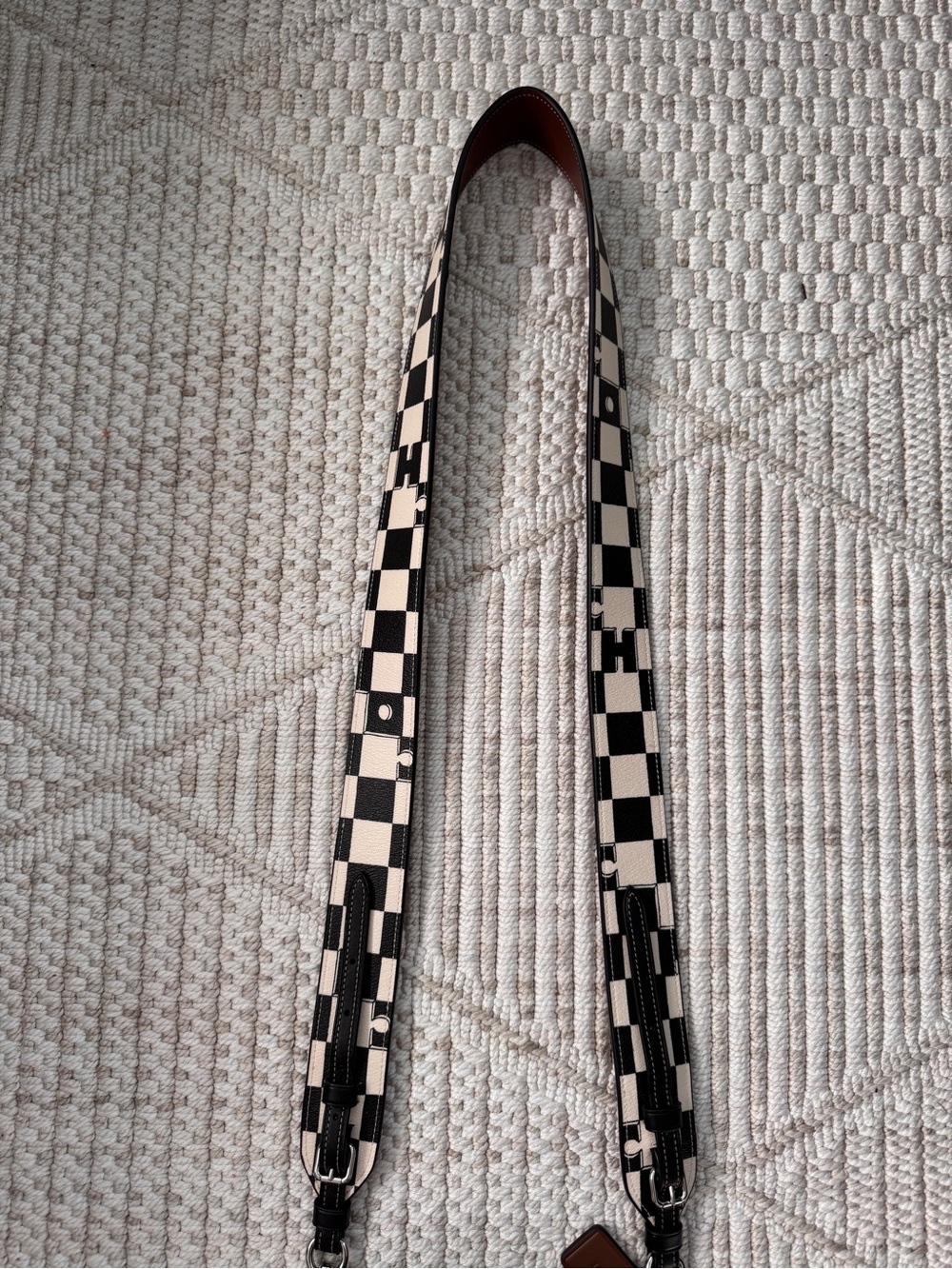 Coach Satchel with Checkered Leather Strap - Picture 3 of 4